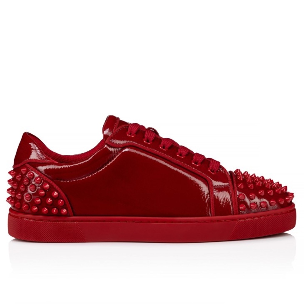 Christian Louboutin Red Spiked Sneakers